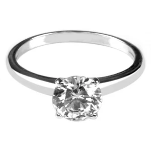 14KT White Gold 1.00 Carat D/VVS1 Round Shape Solitaire Women's Anniversary Ring - Picture 1 of 8