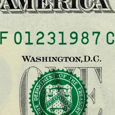 January 23rd 1987 Dollar Jan 23 1987 Birthday NEW Serial Number Uncirculated $1 - Image 1 of 3