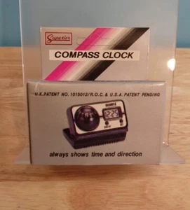Vintage Superior Compass Clock w/ Adhesive Bottom Dashboard Compass Clock New - Picture 1 of 4