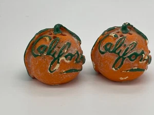 Mid century, California orange salt/ pepper shakers , chalk, USA - Picture 1 of 9