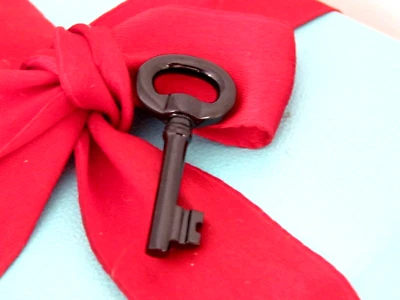 Nuevo colgante Tiffany & Co de piedras preciosas de jade negro con dije de llave Foto 1 de 4