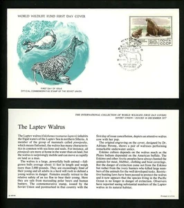 Postal History Russia FDC #4632 WWF walrus Wildlife Foundation 1977 - Picture 1 of 2