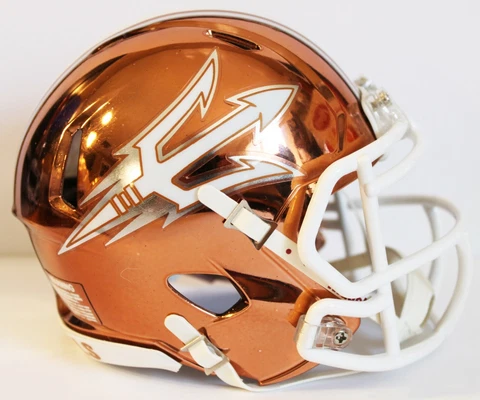 2016 Arizona State Sun Devils Custom Riddell Mini Helmet Desert Chrome vs Oregon Cover