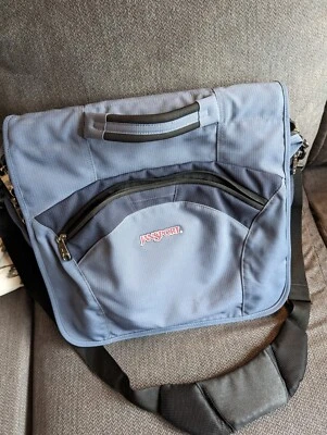 Bolsa de mensajero vintage para computadora portátil Jansport Airlift Data File 25L tinta azul 16"x12" Foto 1 de 4