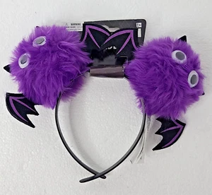 Fuzzy Purple BAT HEADBAND Halloween Party Favor Costume Accessory NEW - Picture 1 of 4