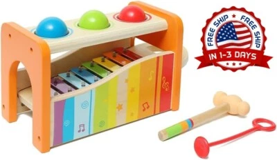 Juguetes Para Niños De 1 A 3 Año: Juguete Musical Con Xilófono, Regalo Amarillo. - Image 1 of 4