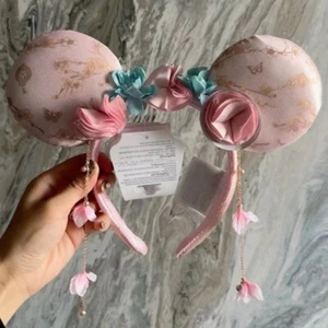 Authentic Shanghai Disney Flower Minnie Mouse Ear Headband Disneyland 2023 NEW - Picture 1 of 4
