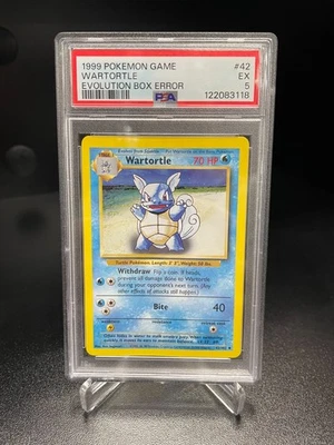 Pokemon Base Set Pokemon Wartortle Evolution Box Error Card PSA 5 EXCELLENT - Image 1 of 2