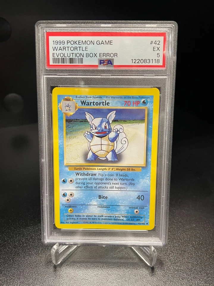 Pokemon Base Set Pokemon Wartortle Evolution Box Error Card PSA 5 EXCELLENT - Image 1 of 2