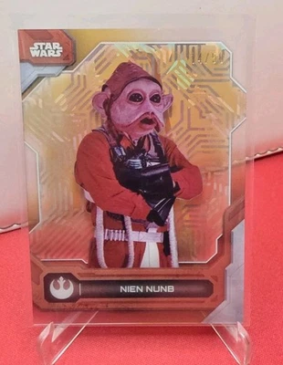 Topps Star Wars High Tek 2024 Nien Nunb /50 Gold Death Star Laser #74 - Bild 1 von 2