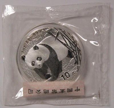 2002 1oz .999 Fine Silver China Panda Mint Sealed - Image 1 of 2
