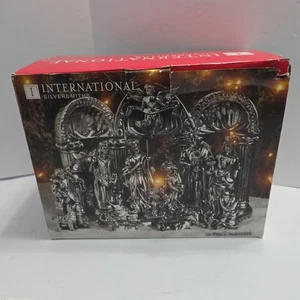 International Silver Company Silver Plated 13Pc Christmas Nativity Set New - Picture 1 of 6