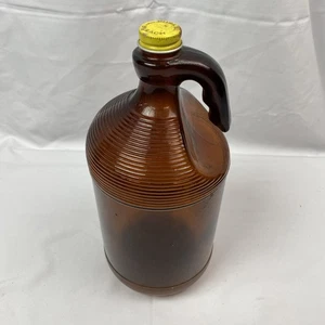 Purex Bleach Bernstein Braun Glas Quart Flasche mit Deckel und Griff 50er Jahre Vintage - Bild 1 von 7