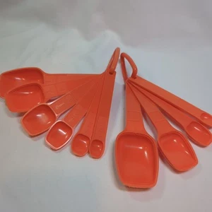 Vintage orange Tupperware Messlöffel mit Ring - Bild 1 von 10