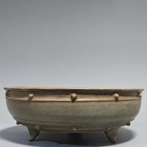 11.4" China Old Antique Porcelain Song Dynasty Ru Kiln Drum Nail Brush Wash - Picture 1 of 9