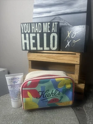 Bolso de Maquillaje Kiehl’s Multi Floral Lona Cremallera con Pomada de Mano de Ultimate Strength Nuevo sin Etiquetas Foto 1 de 4