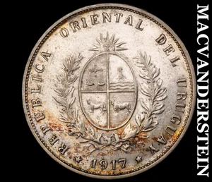 Uruguay: 1917 Fifty Centesimos Silver - Scarce Better Date No Reserve #D4632 - Picture 1 of 2