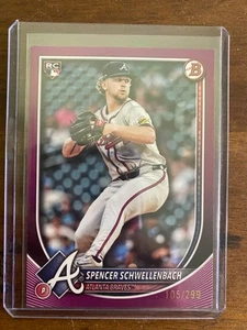 2025 Bowman Papere Spencer Schwellenback Purple Refractor 105/299 Braves - Bild 1 von 2