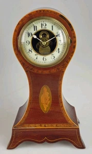 Early Eureka Balloon Inlay Mantel Clock Excellent Working Order - Picture 1 of 18