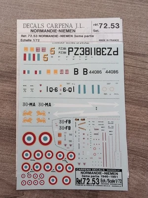 Décalcomanies Maquette Avion 1:72 Normandie NIEMEN - Photo 1/2