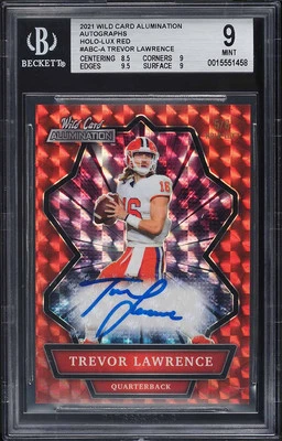 2021 Wild Card Alumination Autographs Holo-Lux Red Trevor Lawrence #ABC-A BGS 9 - Image 1 of 2