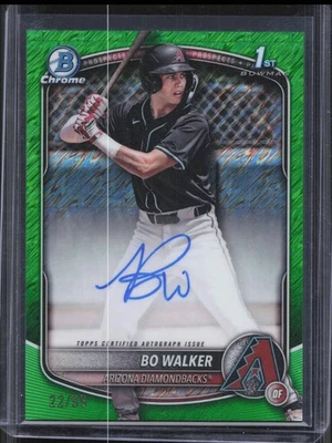 2025 Bowman Chrome Bo Walker 1º refrator verde cintilante automático /99 - Imagem 1 de 2