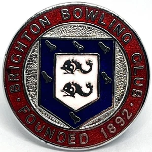 Brighton Bowling Club Enamel Lapel Pin Badge Bowls Sport Bowler Sussex England - Picture 1 of 2