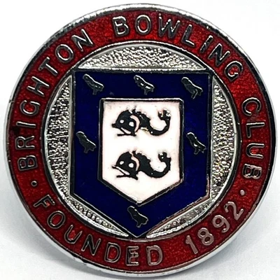 Brighton Bowling Club Enamel Lapel Pin Badge Bowls Sport Bowler Sussex England - Image 1 of 2