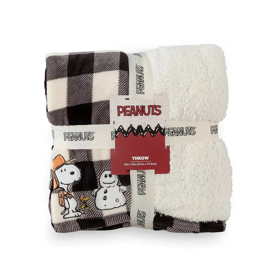 Peanuts Throw Blanket Sherpa COZY Christmas Holidays 50x70