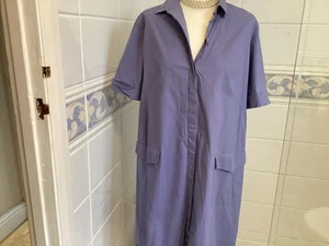 COS LADIES 96% COTTON BLUE DRESS WITH POCKETS SIZE UK 12 - Picture 1 of 12
