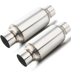 2.5" Inlet 2.5" Outlet Performance Mufflers Exhaust/Resonator SS Universal 2pcs - Picture 1 of 8