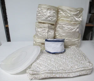 Set 8 Vintage Quilted Vinyl  Dish Keepers China Plates Storage Zipper - Picture 1 of 3