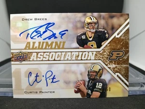 Drew Brees & Painter 2009 Upper Deck Alumni Assoc. Dual Autos 26/50 NFL Saints - Picture 1 of 2