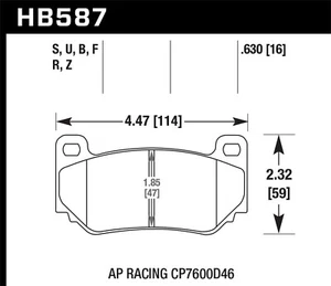 Hawk Performance HB587U.630 DTC-70 Disc Brake Pad - Picture 1 of 2