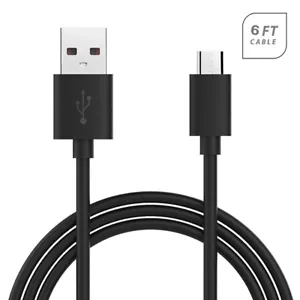 Black Color 5 feet Long USB Data Sync Charger Cable MicroUSB Connector Cord Wire - Picture 1 of 3