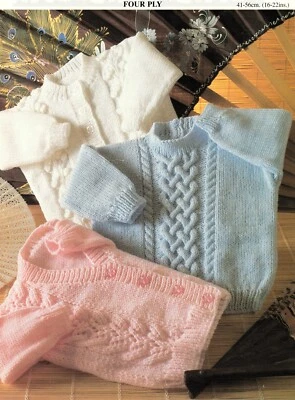 527 BOYS & GIRLS 4PLY CARDIGAN & SWEATER 16 TO 22" VINTAGE KNITTING PATTERN COPY - Image 1 of 2