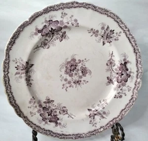 Seltener antiker Henoch Holz lila Teller REGINA Landhaus Bauernhaus 1830 - Bild 1 von 12