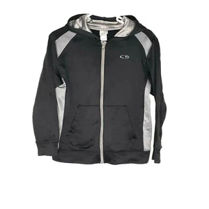 Champion C9 Boys Black Zip Front Fleece Lined Hoodie Jacket Size M 7/8 - Picture 1 of 11
