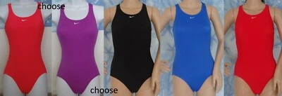 NWOT NIKE black,blue/pink/red or purple racer back 1pc swimsuit, size girl 8-16 - Image 1 of 2