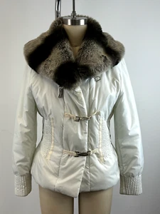 REGENT PARK White Parka w/ Faux Fur Collar * SMALL - Picture 1 of 4