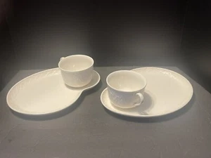 Juego de 2 platos y tazas de aperitivos blancos Mikasa English Countryside - Imagen 1 de 7