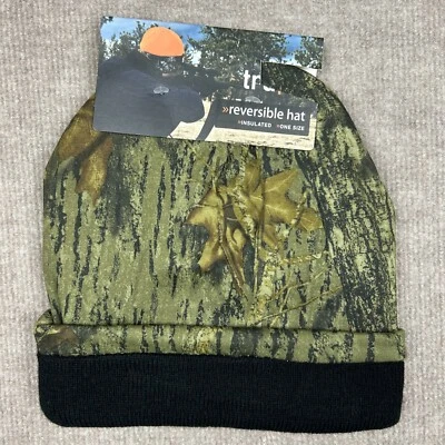 Tru Fit Reversible Camouflage Camo Winter Hunting Hat One Size High Visibility - Image 1 of 4