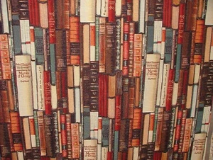 Library Books Tapestry Fabric Curtain Upholstery Cushion Blanket Throws Use - Picture 1 of 21