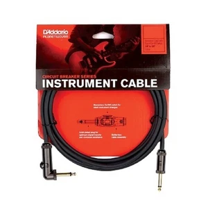 Guitar Lead, D'Addario PW-AGRA-10. 10' Straight - Right Angle Circuit Breaker - Picture 1 of 5