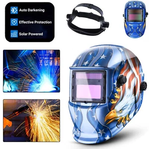 NEW True color Solar Auto Darkening Welding Helmet Arc Tig Mig Grinding Hood - Picture 1 of 11