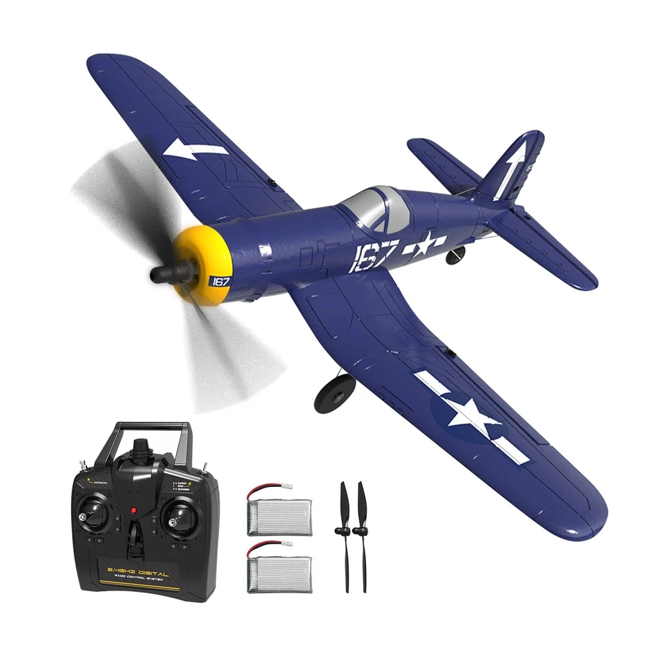 Volantex F4U Fighter 2.4G 4 canales ala fija RC avión 6 ejes giroscopio acrobático RTF Foto 1 de 4