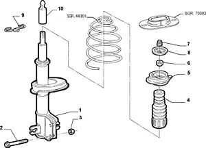 Ammortizzatore anteriore nuovo originale Fiat Punto 188 HGT - 46749454/46749448 - Foto 1 di 1