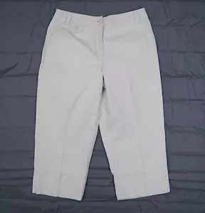 Ann Taylor Loft Caprihose 4 beige Stretch gedrehte Bündchen 19-1/2" Schrittlänge - Bild 1 von 6
