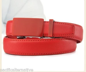 Size 50 Red Belt for WOMEN Girl Belt Red Woman Automatic Ratchet - Picture 1 of 3