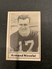 1977 TOUCHDOWN  ARMAND NIC NICCOLAI PITTSBURGH STEELERS SIGNED FOOTBALL CARD EX